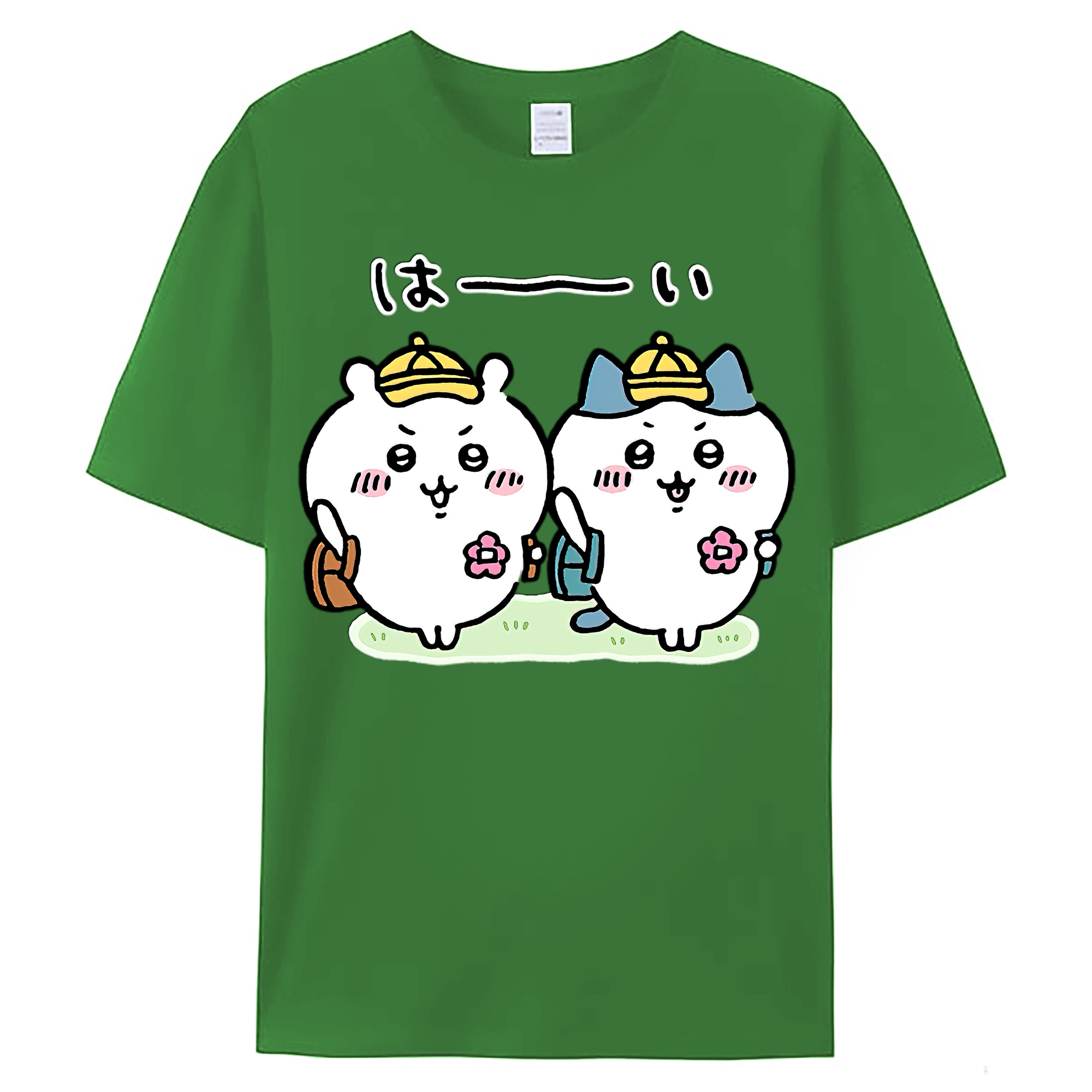 （画像用） ちいかわ ハチワレ Chii-kawa hachiware レディースカジュアルプリントTシャツ（綿100％）
